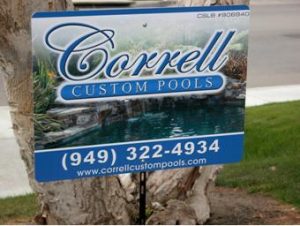 Custom Pool Repair and Installation Yard Sign